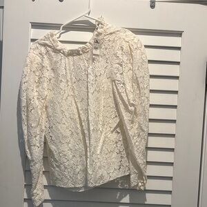 Express Women's Lace Blouse in Cream